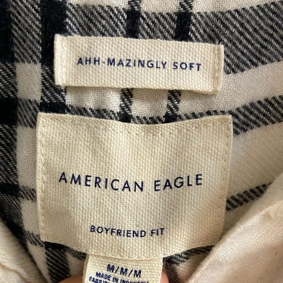 American Eagle Outfitters ahh mazingly soft boyfriend Checkered Shirt Medium - Picture 5 of 6